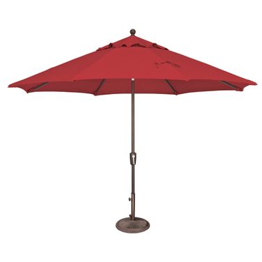 Catalina 11' Octagon Push Button Tilt Umbrella In Jockey Red