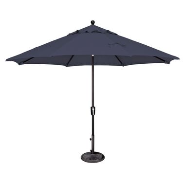 Catalina 11' Octagon Push Button Tilt Umbrella In Navy and Black