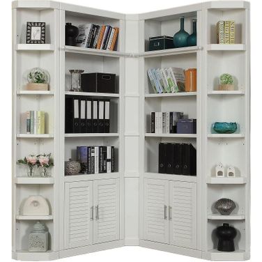 Catalina 5 Piece Corner Library Wall In White