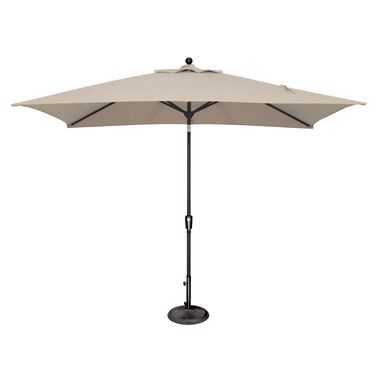 Catalina 6.6' x 10' Rectangle Push Button Tilt Umbrella In Antique Beige and Black