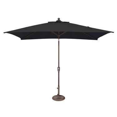 Catalina 6.6' x 10' Rectangle Push Button Tilt Umbrella In Black and Bronze