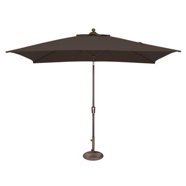 Catalina 6.6' x 10' Rectangle Push Button Tilt Umbrella In Black and Bronze