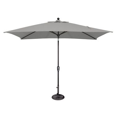 Catalina 6.6' x 10' Rectangle Push Button Tilt Umbrella In Cast Silver and Black