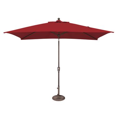 Catalina 6.6' x 10' Rectangle Push Button Tilt Umbrella In Really Red and Bronze