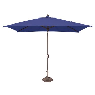 Catalina 6.6' x 10' Rectangle Push Button Tilt Umbrella In Sky Blue and Bronze