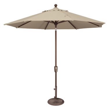 Catalina 9' Octagon Push Button Tilt Umbrella In Antique Beige and Bronze