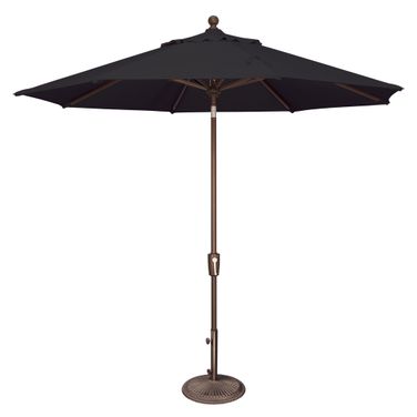 Catalina 9' Octagon Push Button Tilt Umbrella In Black and Bronze