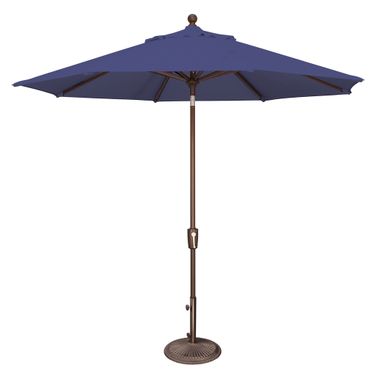 Catalina 9' Octagon Push Button Tilt Umbrella In Sky Blue and Bronze