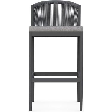 Catalina Barstool with Cushion In Moon and Matte Charcoal
