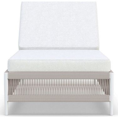 Catalina Chaise Lounge with Cushion In Polar and Matte White