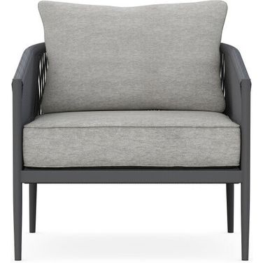 Catalina Club Chair with Cushion In Moon and Matte Charcoal