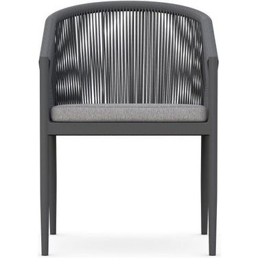 Catalina Dining Chair with Cushion In Moon and Matte Charcoal