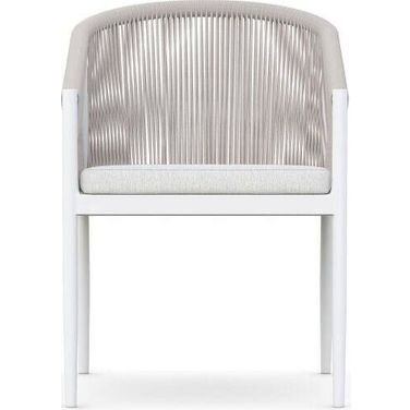 Catalina Dining Chair with Cushion In Polar and Matte White