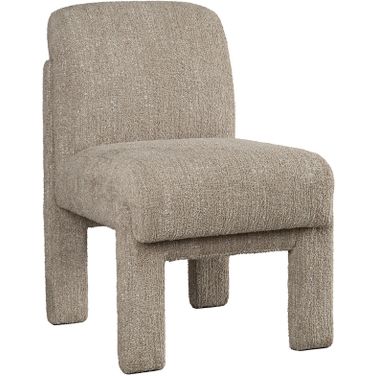 Catalina Fully Upholstered Polyester Fabric Modern Design Dining Chair In Beige
