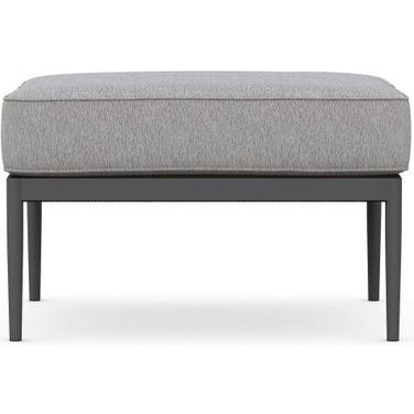 Catalina Ottoman with Cushion In Moon and Matte Charcoal