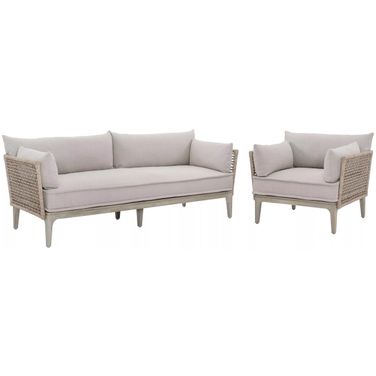 Catalonia Performance Fabric Outdoor Conversation Set In Hazelnut Woven