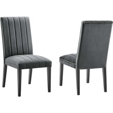 Catalyst Performance Velvet Dining Side Chair - Set of 2 In Gray