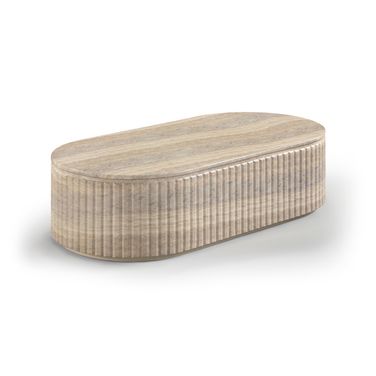 Catania Concrete Indoor and Outdoor Coffee Table In Travertine