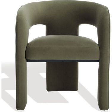 Catharia 3 Leg Dining Chair In Olive Green