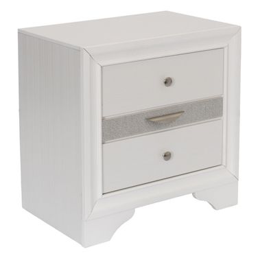 Catherine Chic Bedroom Nightstand with 3 Drawers In White