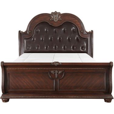 Cavalier Dark Cherry King Sleigh Bed