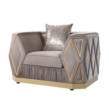 Cavalli Chair In Taupe and Gold