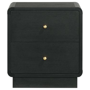 Cavelle 2-Drawer Nightstand Bedside Table In Black