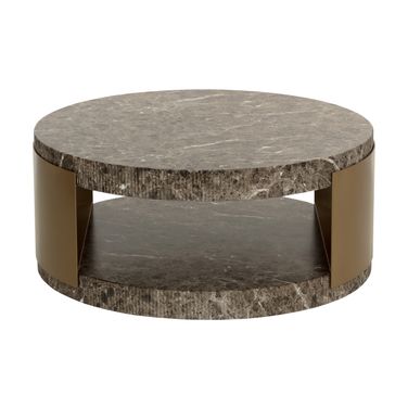 Cavette Marble Look Coffee Table In Dark Emperador