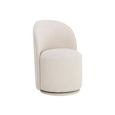 Cavoli Swivel Dining Chair In Effie Linen