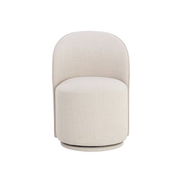 Cavoli Swivel Dining Chair In Effie Linen