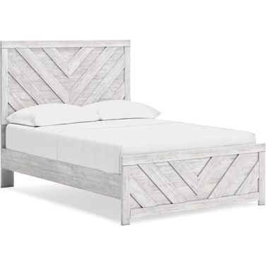 Cayboni Full Panel Bed In Washed White