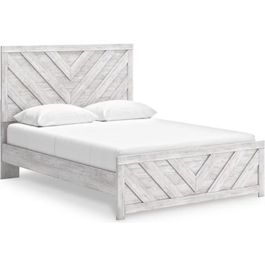 Cayboni Queen Panel Bed In White Wash