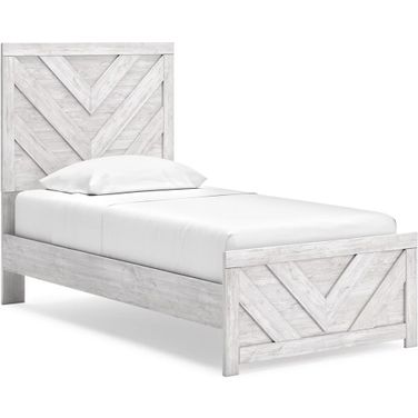 Cayboni Twin Panel Bed In Washed White