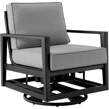 Cayman Outdoor Swivel Glider Chair In Dark Gray