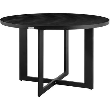Cayman Outdoor Patio Round Dining Table In Black