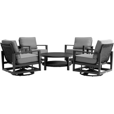 Cayman 5 Piece Outdoor Seating Set In Dark Gray