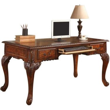 Cdexecutive 60 Inch Wood Office Desk With Hand Carved Designs In Cherry