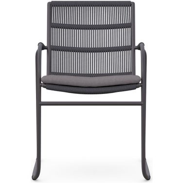 Cebu Stackable Dining Chair Set of 4 with Cushion In Anthracite and Graphite