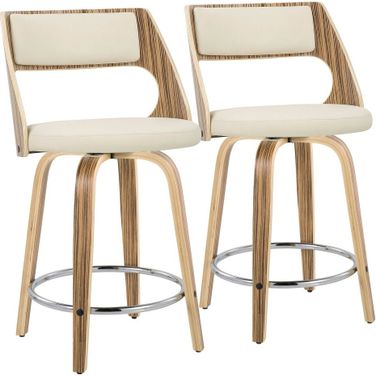 Cecina 24 Inch Fixed Height Counter Stool Set of 2 In Cream