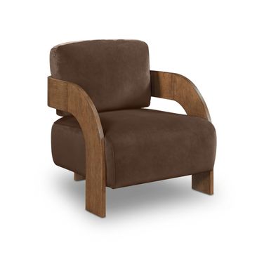 Cedra Velvet Performance Fabric Upholstered Accent Chair In Brown