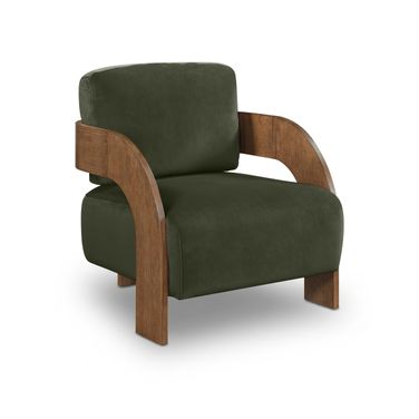 Cedra Velvet Performance Fabric Upholstered Accent Chair In Green