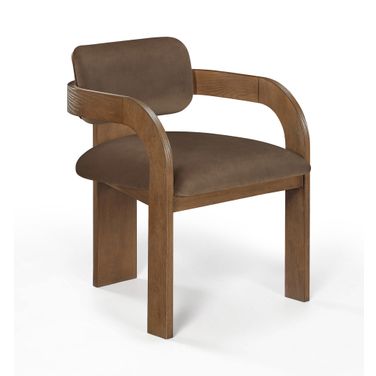 Cedra Velvet Performance Fabric Upholstered Dining Chair Set of 2 In Brown