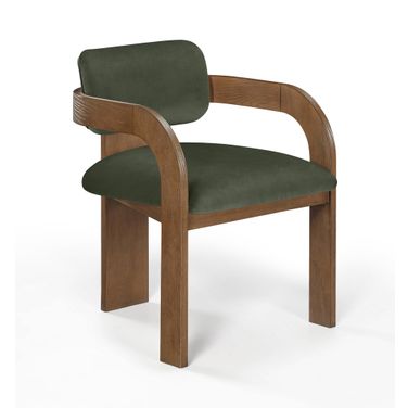 Cedra Velvet Performance Fabric Upholstered Dining Chair Set of 2 In Green