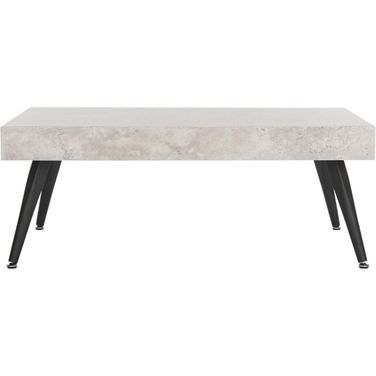 Cedric Light Grey and Black Rectangular Midcentury Modern Coffee Table