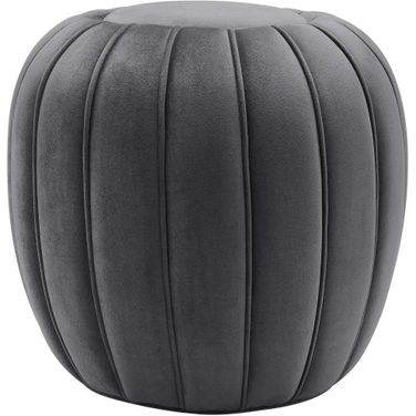 Celebrate Channel Tufted Performance Velvet Ottoman In Gray