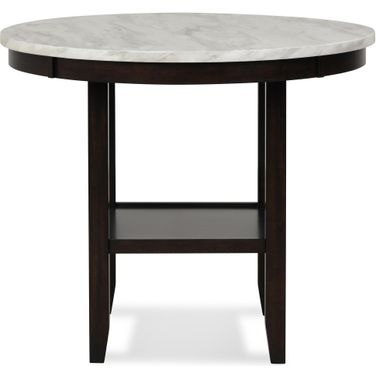 Celeste 42 Inch Faux Marble Round Counter Table In Espresso