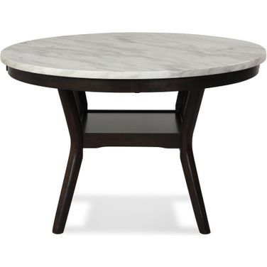 Celeste 48 Inch Faux Marble Round Dining Table In Espresso