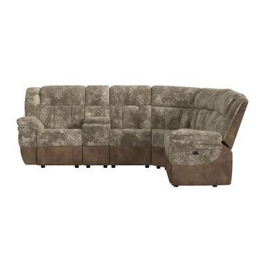 Celeste 6-Piece Motion Sectional Set In Cappuccino and Black