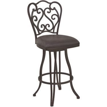 Celeste 26 Inch Counter Height Metal Swivel Barstool In Bandero Espresso Fabric and Auburn Bay Finish