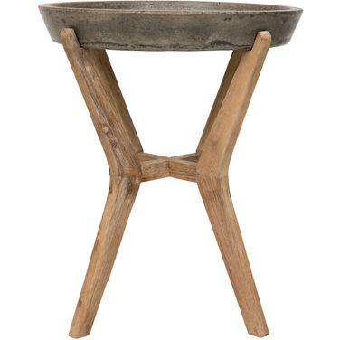 Celeste Dark Grey and Wood End Table
